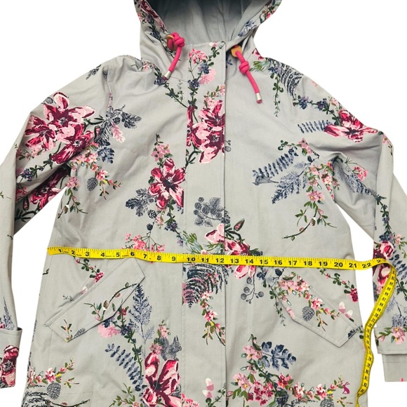 Joules Rightas Rain Gray Floral Rain Jacket NWOT Women’s US8 UK12 - Picture 10 of 11
